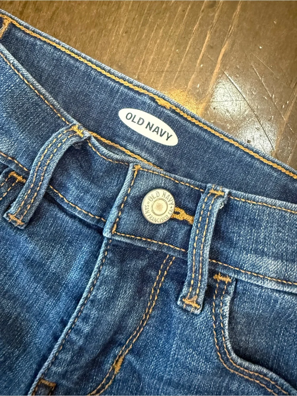 Classic Denim Rolled Hem Shorts - Blue, Old Navy 8 slim